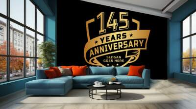 145 years anniversary celebration design template. 145th anniversary logo. Vector and illustration. Wall mural