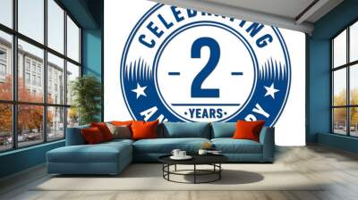 2 years anniversary celebration logo template. vector and illustration. Wall mural