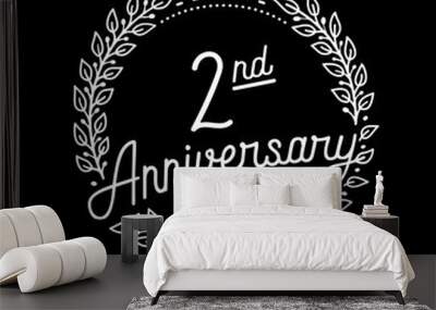 2 years anniversary celebrations design template. 2nd logo. Vector and illustrations.
 Wall mural