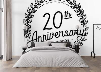 20 years anniversary celebrations design template. 20th logo. Vector and illustrations. Wall mural