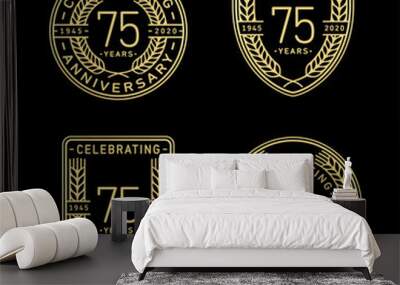 75 years anniversary celebration logotype. 75th anniversary logo collection. Set of anniversary design template. Vector and illustration.     Wall mural