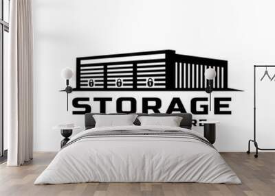 Self storage logo design template. Vector and illustration. Wall mural