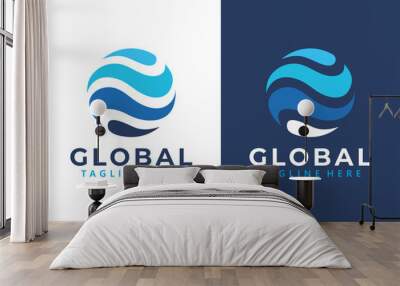 global logo icon vector isolated Wall mural