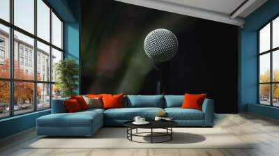 Analog microphone on stand. Wall mural