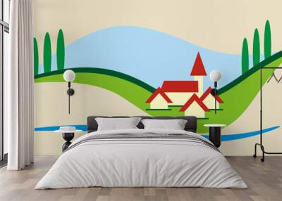 Landschaft Toscana Wall mural