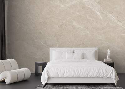 Natural marble texture with beige tones on glossy or satin surfaces for ceramics tile and interior design. Wall mural