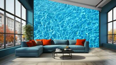 close up shot of blue textured water background Wall mural