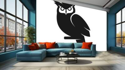 black and white owl Wall mural