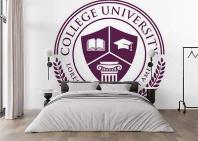 Education badge logo design. University high school emblem. Vector Logo Template Wall mural