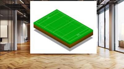 Illustration vector graphic of isolated isometric rugby field. Wall mural