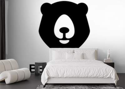 simple head bear logo Wall mural