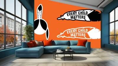 Every Child Matters Logo. National Day of Truth and Reconciliation. Orange Shirt Day of Canada. September 30. Vector Illustration Icon. Wall mural