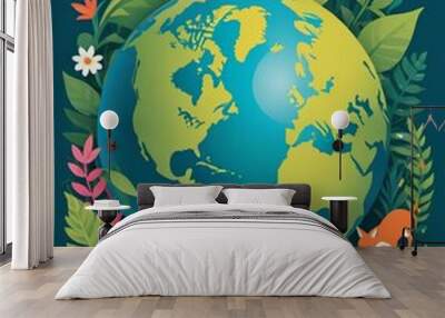  Earth Day Graphic Wall mural