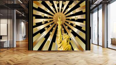 Liberty with star shining illustration for independence day BG Wall mural