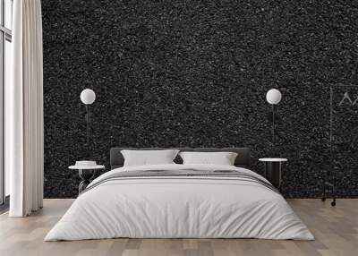 Surface grunge rough of asphalt, Seamless tarmac dark grey grainy road, Texture Background, Top view Wall mural