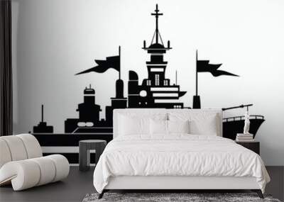 warship vector Wall mural