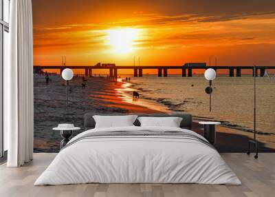 Sundown at the Beach Wall mural