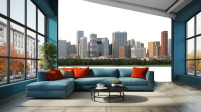 City on transparent background Wall mural