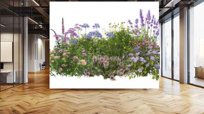 Colorful flower garden on a white background Wall mural