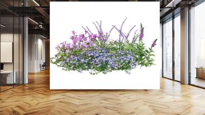 Plants and flowers with white background Wall mural