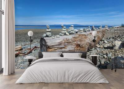 Beach inukshuk Wall mural