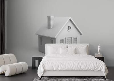 Small white house isolated on neutral background 3d illustration Wall mural