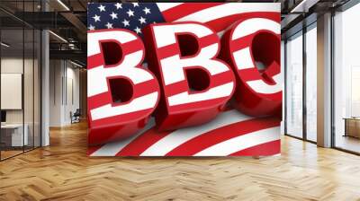 bbq poster in the stars and stripes flag design Wall mural