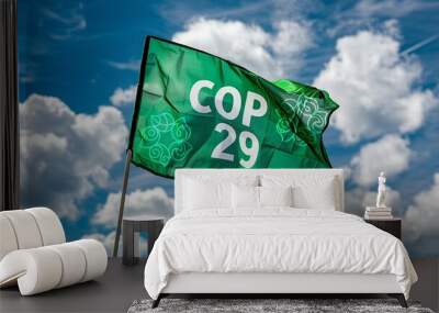 COP 29 Flag Baku  Azerbaijan - November 2024 - UN International climate summit Wall mural