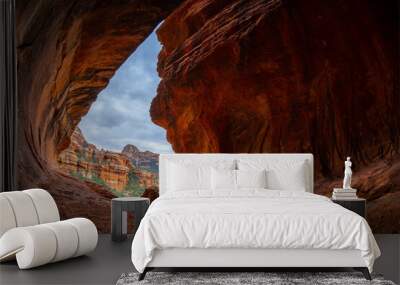 Secret Subway Cave in Sedona Arizona, America, USA. Wall mural