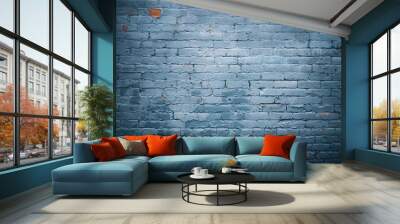 Blue Brick Wall Wall mural