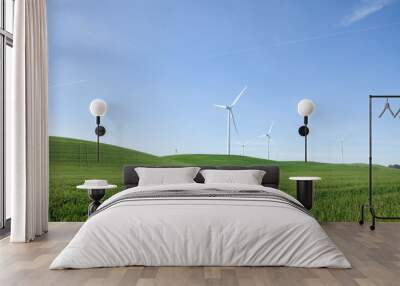 Wind turbine with blue sky Wall mural