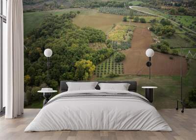 Umbria landscpae field from above Wall mural