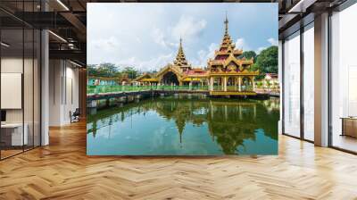 beautiful pavilion at yangon city, myanmar Wall mural