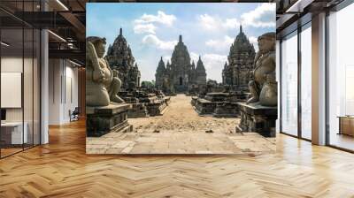 ruins of prambanan temple in Yogyakarta, Indonesia Wall mural