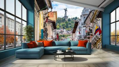 street view of quito old town, ecuador Wall mural