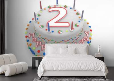 white birthday cake Wall mural