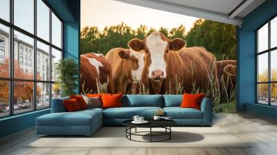 Cows in spring Wall mural