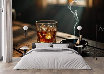 cigar and whiskey Wall mural