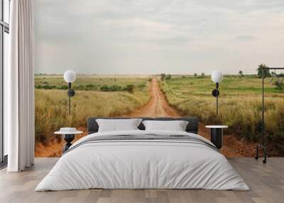 A dirt farm road in Shamrock, Texas Wall mural