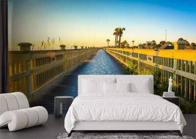 Boardwalk at the beach in Palm Coast, Florida. Wall mural