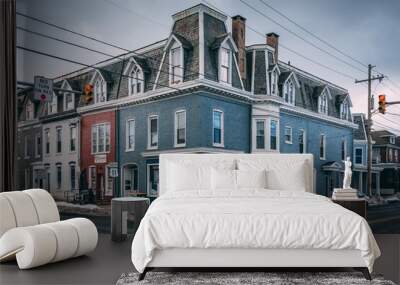 Colorful painted houses in Chambersburg, Pennsylvania Wall mural