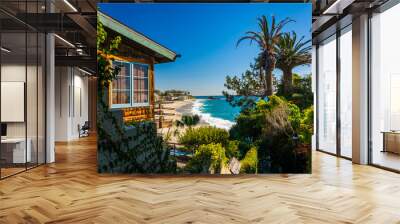 house and view of victoria beach, in laguna beach, california. Wall mural