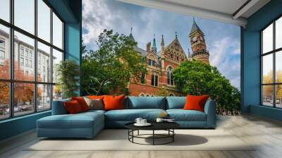 Jefferson Market Library, in Greenwich Village, Manhattan, New York City. Wall mural