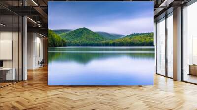 Long exposure of clouds moving over mountains and Long Pine Run Wall mural