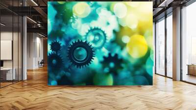 Abstract Gears and Bokeh Wall mural