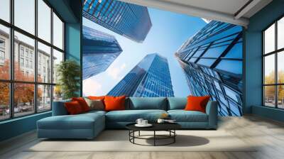 Business tower with glass windows. skyscraper background Wall mural