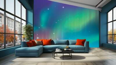 Beautiful Aurora Nothern Light Night Sky Background Wall mural