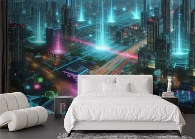 digital futuristic background Wall mural