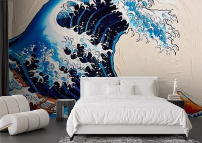 abstract painting ocean waves  Wall mural