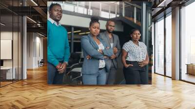 african american team standing with confidence Wall mural